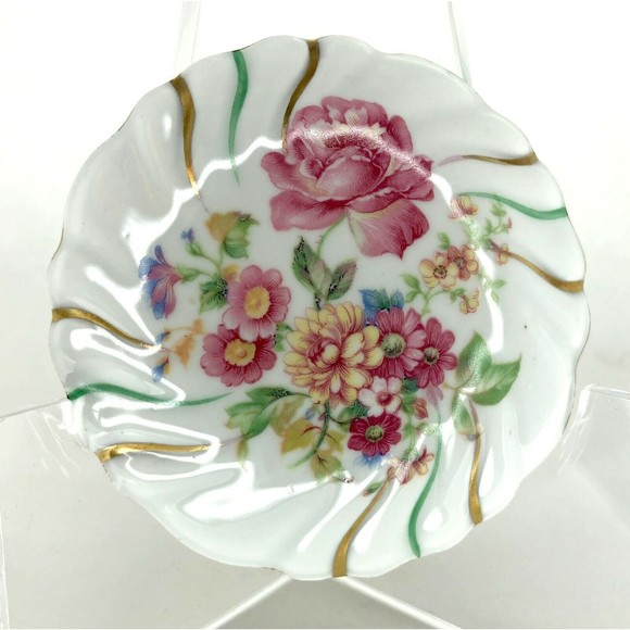 Vintage Bareuther Bavaria Porcelain Trinket Vanity Bowl w Lid  Hand Painting - Picture 2 of 8